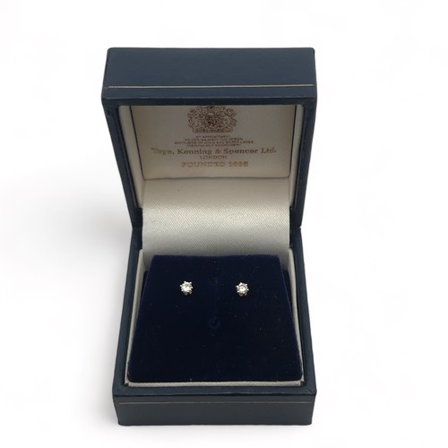 32 - Diamond earrings stamped  as 14ct white gold. Approx diamond weight 0.1ct.

Please see the buyer's t... 