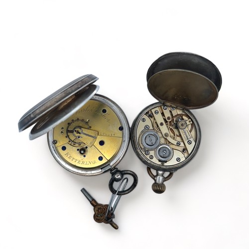 131 - Two silver pocket watches. A Charles Usher open face pocket watch with enamel dial, sub seconds dial... 