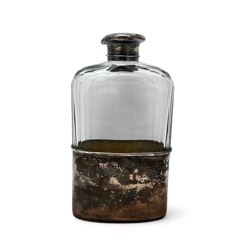 137 - A Victorian silver and cut glass hip flask. Hallmarks for Jane Brownett & Alexander JonesLondon 1879... 