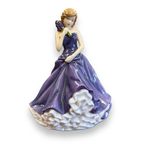 266 - Royal Doulton, Pretty Ladies Amy HN 5515 & Flower of the Month July Larkspur Purity of Heart HN 5506... 