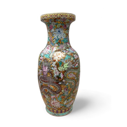 308 - A large vintage Chinese vase, approx. 47cm tall.