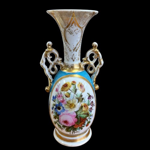 270 - Royal Worcester blush ivory vase, circa 1902, approx. 23cm tall plus a large hand-painted vase of un... 