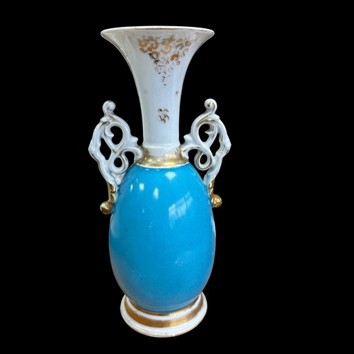 270 - Royal Worcester blush ivory vase, circa 1902, approx. 23cm tall plus a large hand-painted vase of un... 