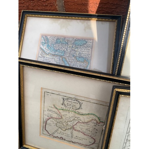 327 - Pieter van den Keere for John Speed, three hand coloured engraved miniature maps from Speed’s Epitom... 