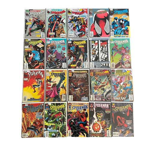 528 - Marvel Comics Spider-Man 1990s Nos 46, 48-50, 52, 54-66, 68, 69: All 20 comics are bagged & boarded,... 