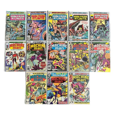 533 - Selection Of Marvel Comic Titles to include: Machine Man 1970/80s Nos 10-15, 17, 19: Man From Atlant... 