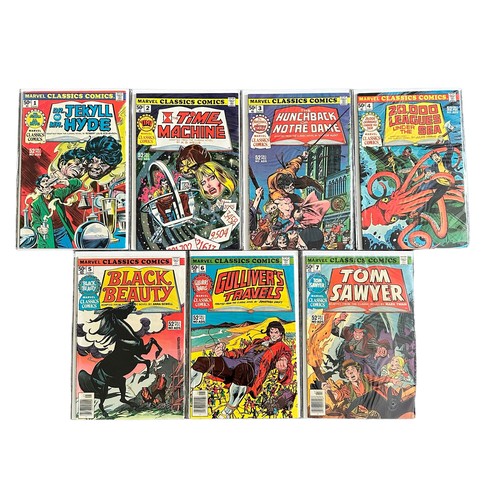 536 - Marvel Classics Comics 1970s Dr Jekyll and Mr Hyde, The Time Machine, The Hunchback Of Notre Dame,  ... 