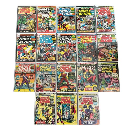 539 - Marvel Comics Triple Action 1970s Nos 2, 3, 5-18, 20, 22: All 18 comics are bagged & boarded, Ungrad... 