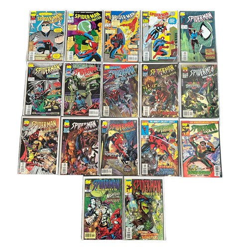 543 - Marvel Comics Spider-Man Unlimited 1990s Nos 3-6, 8-18, 20, 21: All 17 comics bagged 7 boarded, nm.