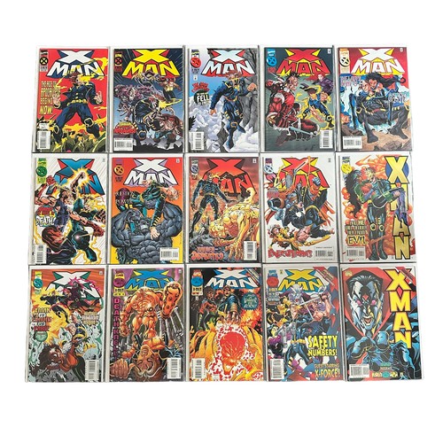 548 - Marvel Comics X Man 1990s Nos 1, 2, 5, 6, 7, 8, 9, 11, 13, 14, 16-28: All 24 comics are bagged & boa... 