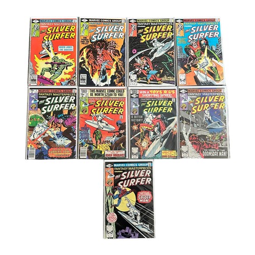 549 - Fantasy Masterpieces Silver Surfer 1980 Nos 2, 3, 4, 5, 9, 10, 11, 13, 14, All 9 comics are bagged &... 