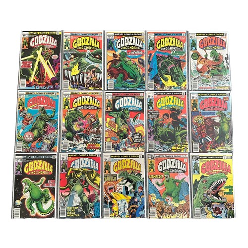 559 - Marvel Comics Godzilla King Of The Monsters 1970s Nos 2-20: All 19 comics are bagged & boarded, NM.