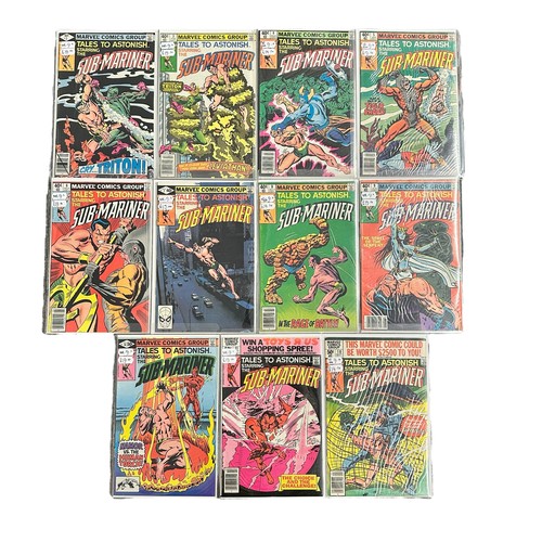 567 - Marvel Comics Tales To Astonish Starring The Sub-Mariner 1979/80 Nos 2-4, 5-11, 14: All 11 comics ar... 