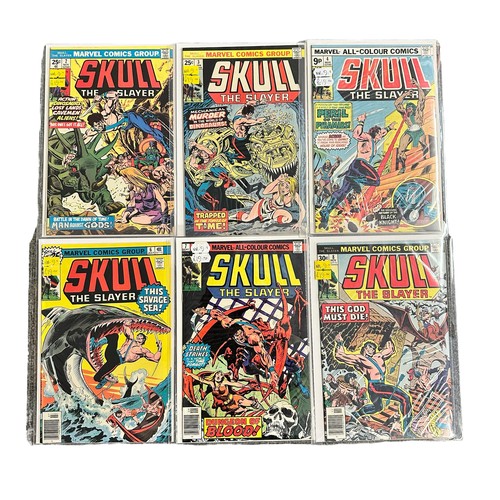 568 - Marvel Comics Skull The Slayer 1975 Nos 2, 3, 4, 6, 7, 8: All 6 comics are bagged & boarded in Mylar... 