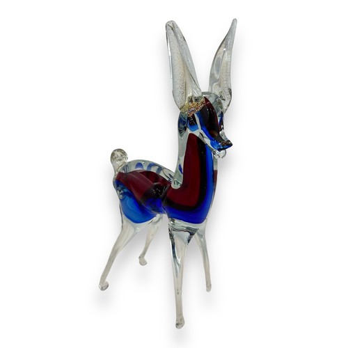 290 - Glassware, range of various decorative glassware / ornaments, including; Murano deer & swan, Murano ... 