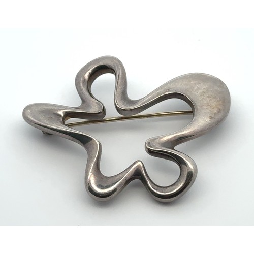 75 - A Georg Jensen Danish silver 'Splash' brooch designed by Henning Koppel (Danish, 1918-1981), pattern... 