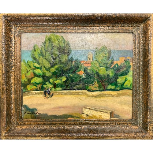 446 - Pierre Favre (French, 1906-1983), oil on canvas landscape. Framed, signed to lower left. Repaired to... 