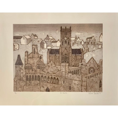 429 - Valerie Thornton (British, 1931-1991), ‘St. Davids’ etching and aquatint, 21/75. Framed and glazed, ... 