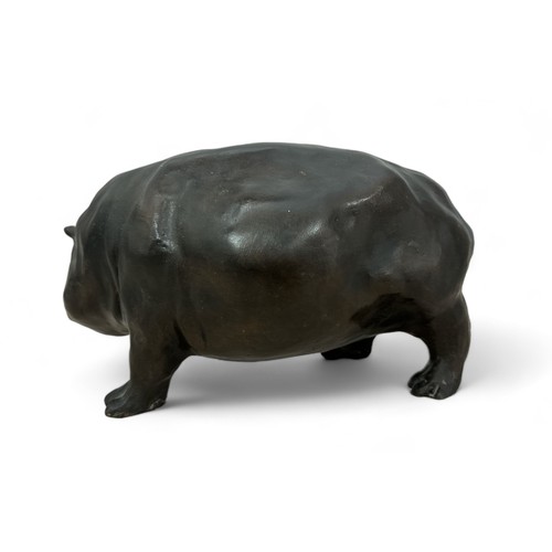 387 - Vanessa Marston (British, b.1951), Hippopotamus cold cast bronze sculpture. Signed and numbered to u... 