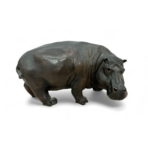 387 - Vanessa Marston (British, b.1951), Hippopotamus cold cast bronze sculpture. Signed and numbered to u... 