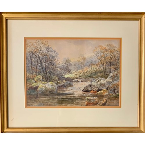 438 - S. G. William Roscoe (British, 1852-1922), watercolour stream landscape. Framed and glazed, signed l... 