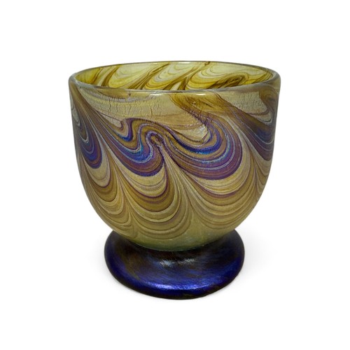 354 - Peter Layton (b. 1940), iridescent studio glass vase. Signed Peter Layton 1980 to base. Height 12.5c... 