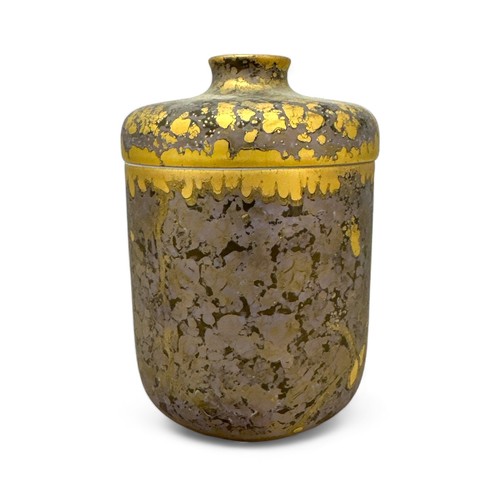 364 - Helmut Drexler for Rosenthal Studio-Line gold and purple Lumina lidded jar by Helmut Drexler. Height... 