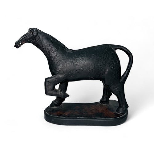 353 - Richard Barnard (British, 20th Century), ‘Basalt Boy’ sculpture of a cheerful horse. Signed to base,... 