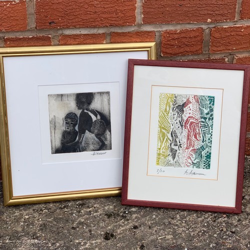 422 - A Atkinson (Contemporary), pair of original etchings signed Atkinson. Both framed and glazed. (2)