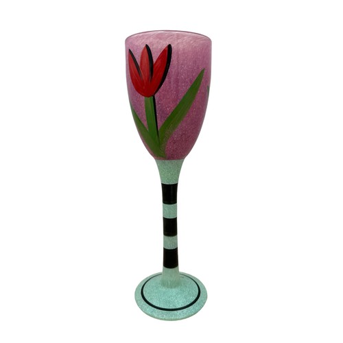 355 - Ulrica Hydman Vallien (Swedish, 1938-2018), Ulrica Hydman for Kosta Boda hand painted flower glass. ... 