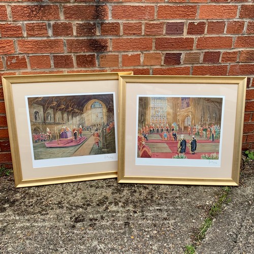 398 - John King (British, 1929-2014), pair of limited-edition Royalty themed prints, to include; ‘The Lyin... 