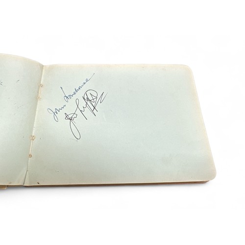 248 - Autograph book belonging to Lord John Tomlinson MP, containing political signatures, to include; Har... 