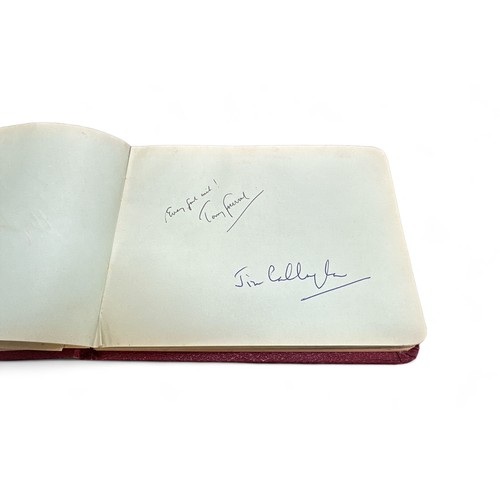 248 - Autograph book belonging to Lord John Tomlinson MP, containing political signatures, to include; Har... 