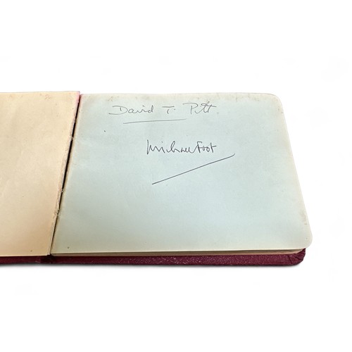 248 - Autograph book belonging to Lord John Tomlinson MP, containing political signatures, to include; Har... 