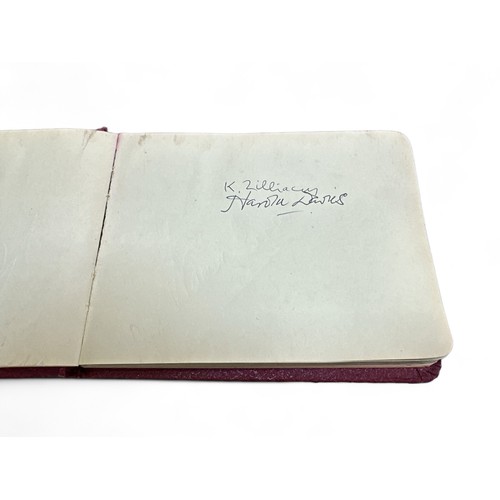 248 - Autograph book belonging to Lord John Tomlinson MP, containing political signatures, to include; Har... 