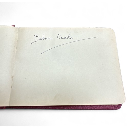 248 - Autograph book belonging to Lord John Tomlinson MP, containing political signatures, to include; Har... 