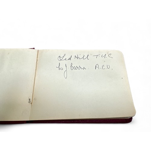 248 - Autograph book belonging to Lord John Tomlinson MP, containing political signatures, to include; Har... 