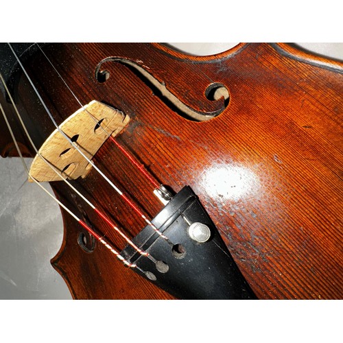 218 - Interesting 18th Century German Violin of the Kloz (Klotz) school, in fitted black case, with mother... 