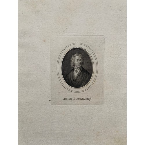 428 - Portrait engraving housed in a book by W. Walker, to include portrait plates of Joseph Addison, John... 