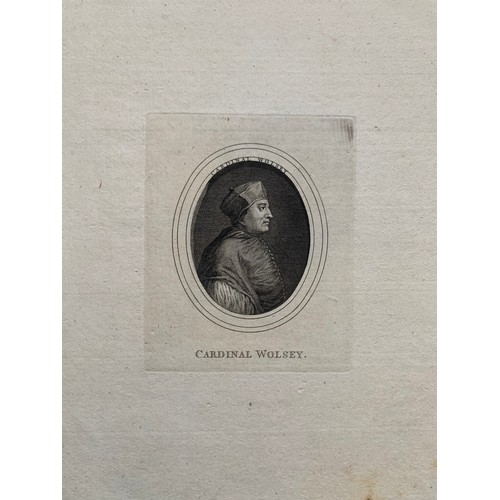 428 - Portrait engraving housed in a book by W. Walker, to include portrait plates of Joseph Addison, John... 