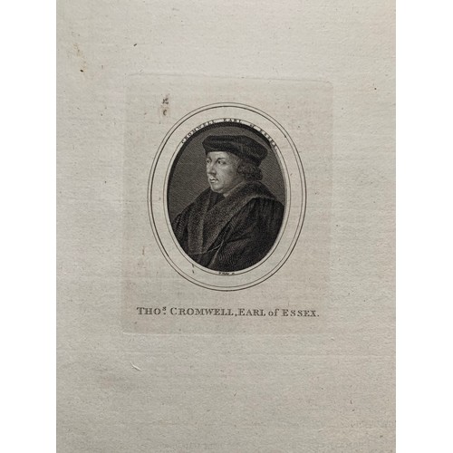 428 - Portrait engraving housed in a book by W. Walker, to include portrait plates of Joseph Addison, John... 