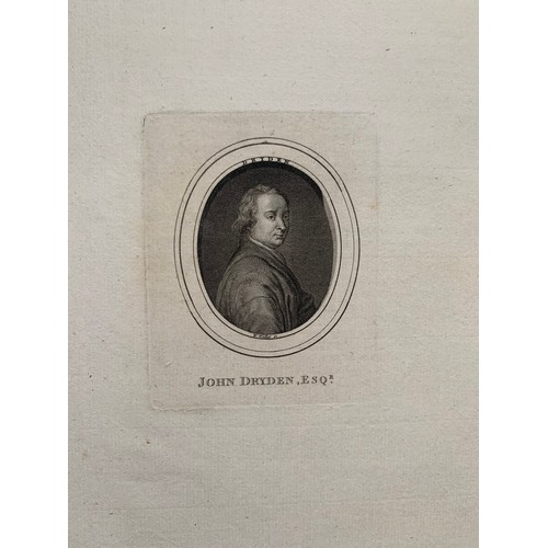 428 - Portrait engraving housed in a book by W. Walker, to include portrait plates of Joseph Addison, John... 