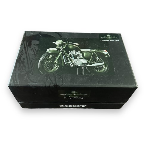 297 - Minichamps 1/12th scale 1962 Triumph TR6 green No. 122 133501 (Classic Bike series No. 73), generall... 