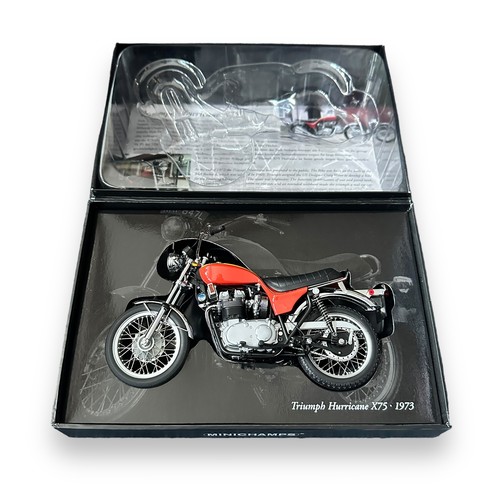 300 - Minichamps 1/12th scale 1973 Triumph Hurricane X75 orange No. 122 133600 (Classic Bike series No. 43... 