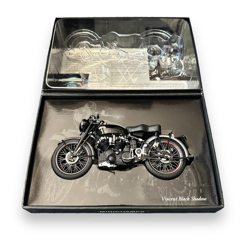 301 - Minichamps 1/12th scale 1950 Vincent Black Shadow No. 122 134500 (Classic Bike series No. 31), gener... 