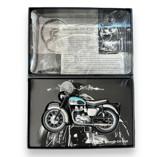 304 - Minichamps 1/12th scale 1959 Triumph Bonneville blue/silver No. 122 133001 (Classic Bike series No. ... 