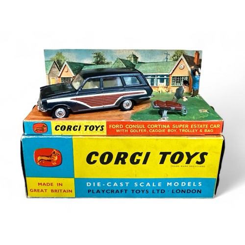 208 - Corgi Ford Consul Cortina No. 491, metallic grey, generally excellent in good No. 440 box (pencil ma... 