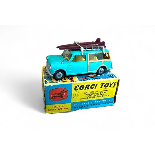 204 - Corgi BMC Mini Countryman No. 485, generally excellent in good plus box, with Surfer figure, roof ra... 