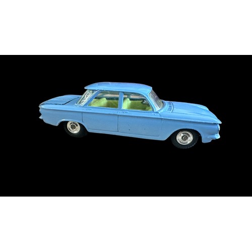 82 - Corgi Chevrolet Corvair No. 229, pale blue with lemon interior, generally excellent in good plus box... 