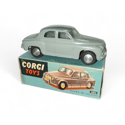 57 - Corgi Rover 90 No. 204, grey, flat spun hubs, folded colour leaflet, generally excellent to good plu... 